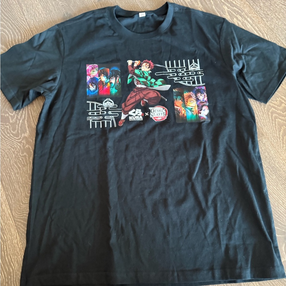 “Like New” Anime Demon Slayer x Kura Collab Graphic Black T-Shirt. Worn once.